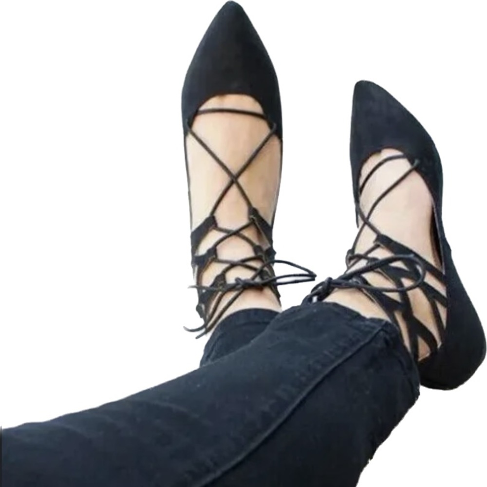 Mossimo Black Tie Up Flats